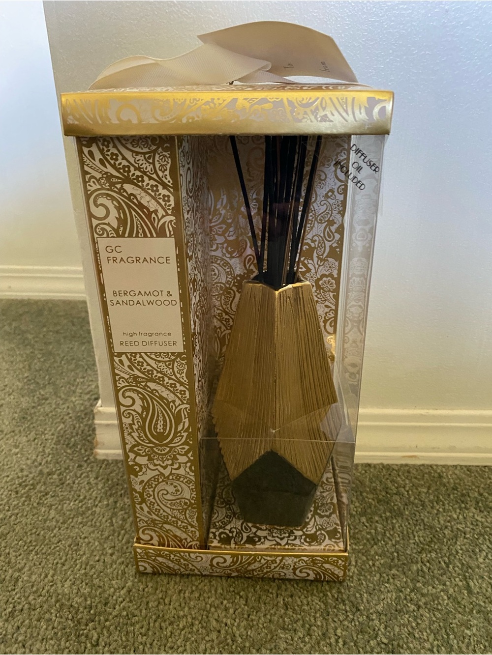 Bergamot & Sandalwood Reed Diffuser - Gold